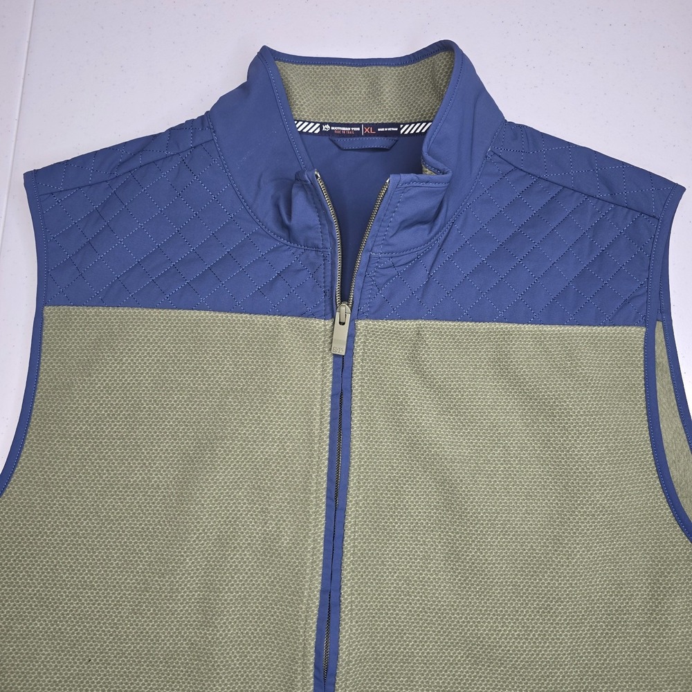 SOUTHERN TIDE Men's XL Tide To Trail Blue Green Hucksley Vest Zip Pockets -1548‎